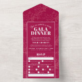 Invitation Tout En Un Soirée de gala motif rouge foncé (À l'intérieur)