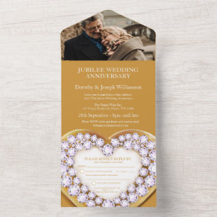 Invitation Tout En Un Soixante-quinzième anniversaire de mariage événeme