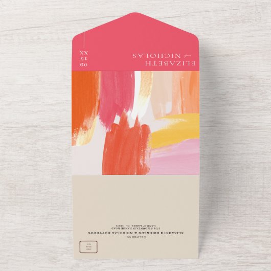 Invitation Tout En Un Soleil de Terracotta | Mariage Boho (Dehors)