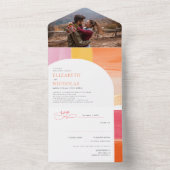 Invitation Tout En Un Soleil de Terracotta | Mariage Boho (À l'intérieur)