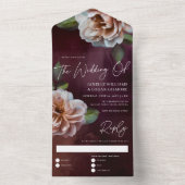 Invitation Tout En Un Sombre + Moody Rustique Floral Mariage (À l'intérieur)
