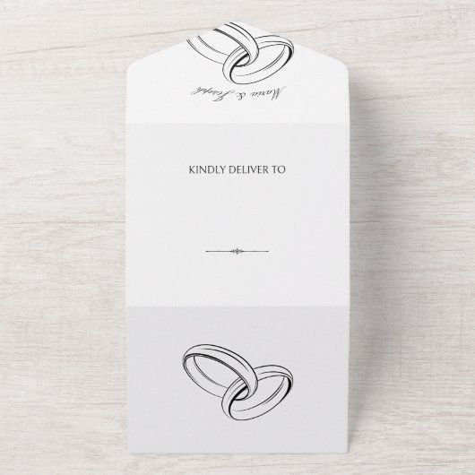 Invitation Tout En Un Sonnerie mariage simple en couple (Dehors)
