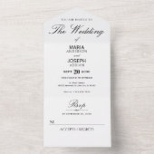 Invitation Tout En Un Sonnerie mariage simple en couple (À l'intérieur)