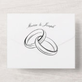 Invitation Tout En Un Sonnerie mariage simple en couple (Verso)