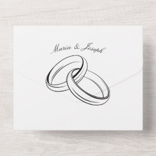 Invitation Tout En Un Sonnerie mariage simple en couple