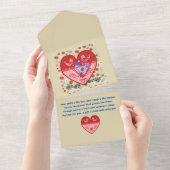 Invitation Tout En Un Soyez mon Valentin (Déchirure)