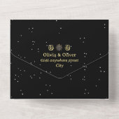 Invitation Tout En Un Star céleste QR code astrologie thème mariage (Verso)