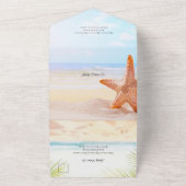 Invitation Tout En Un Starfish moderne Tropical Summer Beach Mariage (Dehors)