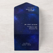 Invitation Tout En Un Starry Galaxy Blue Night Sky Mariage (Dehors)