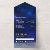 Invitation Tout En Un Starry Galaxy Blue Night Sky Mariage (À l'intérieur)