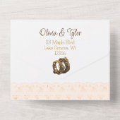 Invitation Tout En Un Steampunk, Fleurs et Plumes Mariage (Verso)
