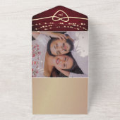 Invitation Tout En Un String Lights Gold et Mariage Bourgogne (Dehors)