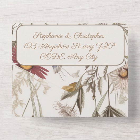 Invitation Tout En Un Style rustique français tout en un mariage Inviter (Verso)