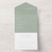 Invitation Tout En Un Style Sage Green Mariage moderne (À l'intérieur)