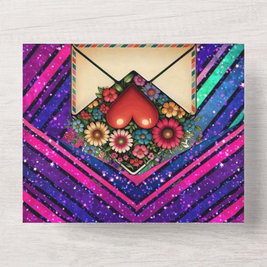 Invitation Tout En Un Style : Tout en un mariage Inviter Personnalisé To (Verso)