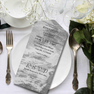 Invitation Tout En Un Style vintage Niagara Falls Black White Courriel