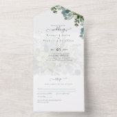 Invitation Tout En Un Sublime Dusty Bleu VERT MARIAGE Eucalyptus (À l'intérieur)