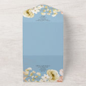 Invitation Tout En Un Sublime Dusty Blue Peach Mariage (Dehors)
