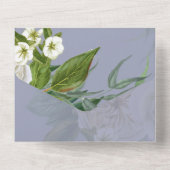 Invitation Tout En Un Sublime Suite de mariage aux roses bleues et blanc (Verso)