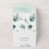 Invitation Tout En Un Succulents Mariage Feuille verdure et argent (Dehors)