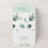 Invitation Tout En Un Succulents Mariage Feuille verdure et or (Dehors)