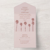 Invitation Tout En Un Suite Mariage Romance Palm Tree (À l'intérieur)