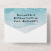 Invitation Tout En Un Summer Blue Beach Wedding (Verso)