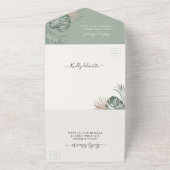 Invitation Tout En Un Summer Tropical Palm Feuille Photo Mariage (Dehors)