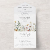 Invitation Tout En Un Summer Wildflower Field Wedding (À l'intérieur)