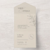 Invitation Tout En Un Sun-Washed Garden Wedding Ivory Blush ID1283 (À l'intérieur)
