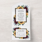 Invitation Tout En Un Sunflower Country Rustic Elegant Mariage de automn (À l'intérieur)