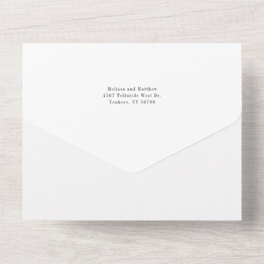 Invitation Tout En Un Sunflower Eucalyptus Mariage de script géométrique (Verso)