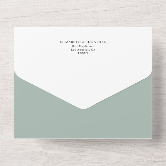 Invitation Tout En Un Sunflower Eucalyptus Mint Sage Mariage floral RSVP (Verso)