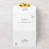 Invitation Tout En Un Sunflower Géométrique Automne Mariage photo Automn (Dehors)