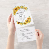 Invitation Tout En Un Sunflower Géométrique Automne Mariage photo Automn (Déchirure)