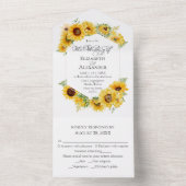 Invitation Tout En Un Sunflower Géométrique Automne Mariage photo Automn (À l'intérieur)