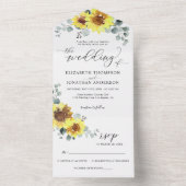 Invitation Tout En Un Sunflowers Eucalyptus Détails Mariage RSVP (À l'intérieur)