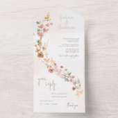 Invitation Tout En Un Sunny Fleur sauvage Mariage Peach ID1023 (À l'intérieur)