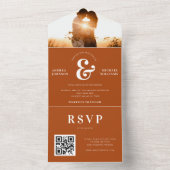 Invitation Tout En Un Sunset Photo Moderne Ampersand Mariage en terre cu (À l'intérieur)