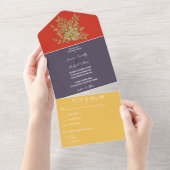 Invitation Tout En Un Superbe Mariage Rose Or (Déchirure)