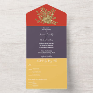 Invitation Tout En Un Superbe Mariage Rose Or
