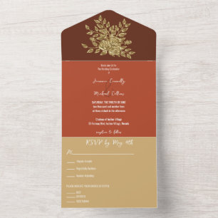 Invitation Tout En Un Superbe Mariage Rose Or