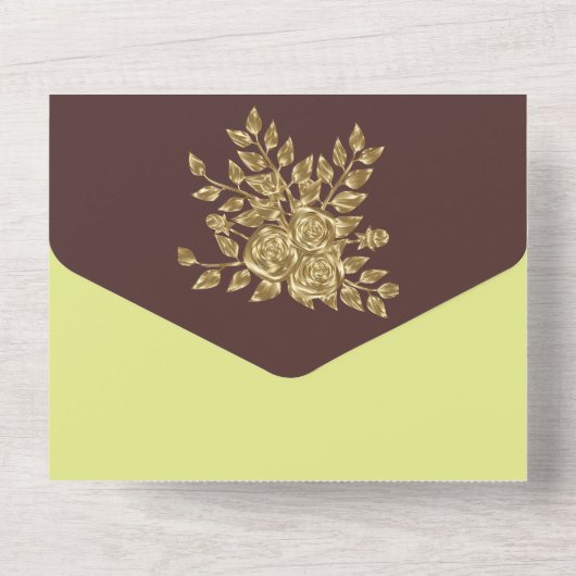 Invitation Tout En Un Superbe Mariage Rose Or (Verso)