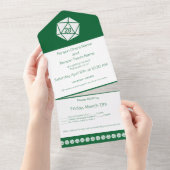 Invitation Tout En Un Table chic en vert (Déchirure)