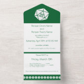 Invitation Tout En Un Table chic en vert (À l'intérieur)
