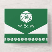 Invitation Tout En Un Table chic en vert (Verso)