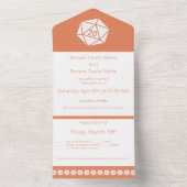 Invitation Tout En Un Tabletop Chic en Corail (À l'intérieur)