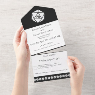 Invitation Tout En Un Tabletop Chic en noir