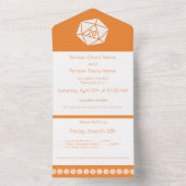 Invitation Tout En Un Tabletop Chic en orange (À l'intérieur)