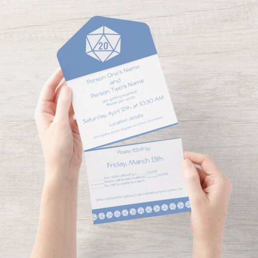 Invitation Tout En Un Tabletop Chic en Pervenche (Déchirure)